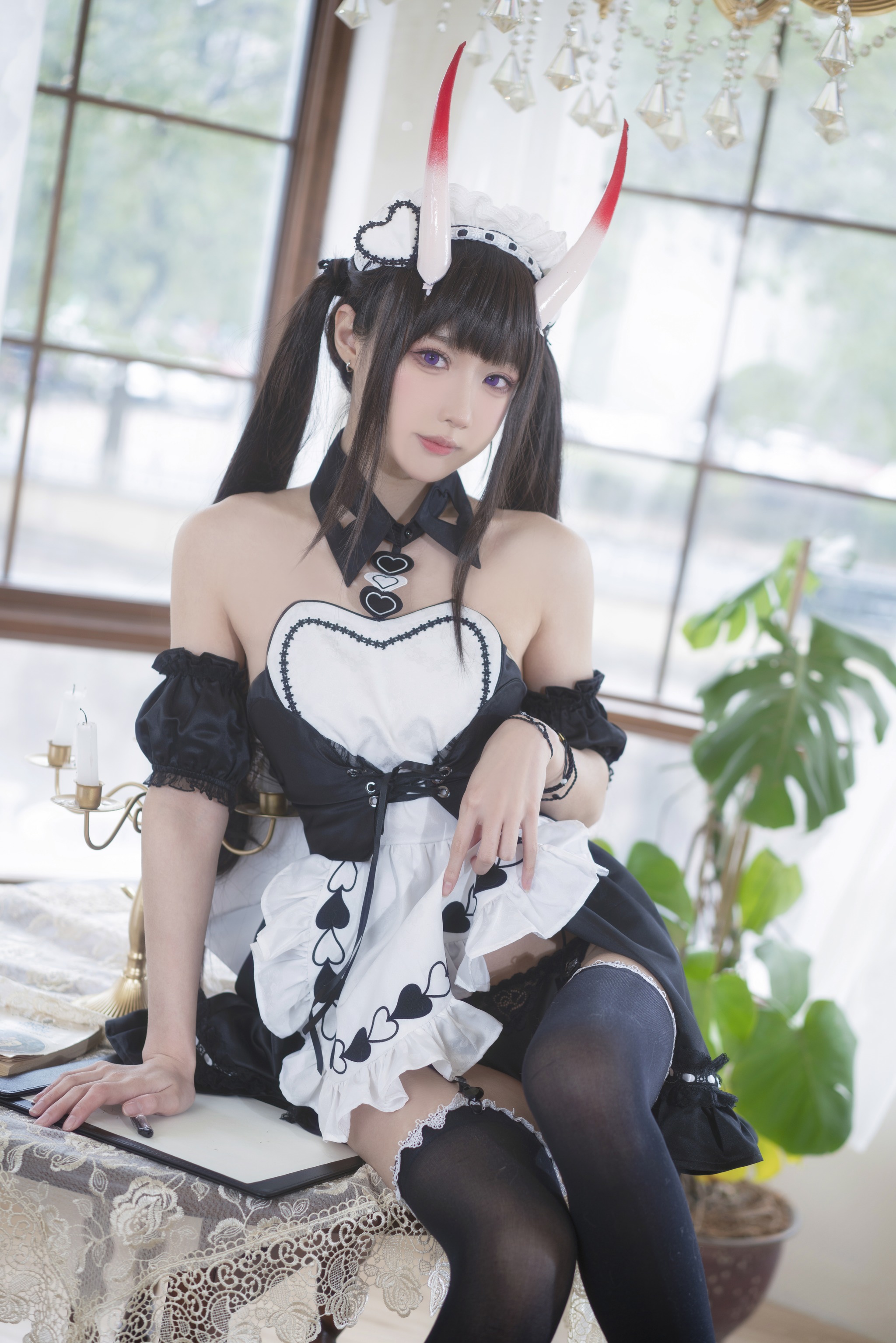 图片[1]-阿包也是兔娘 – NO.048 01月舰长图包 能代女仆 [23P]-XikXak